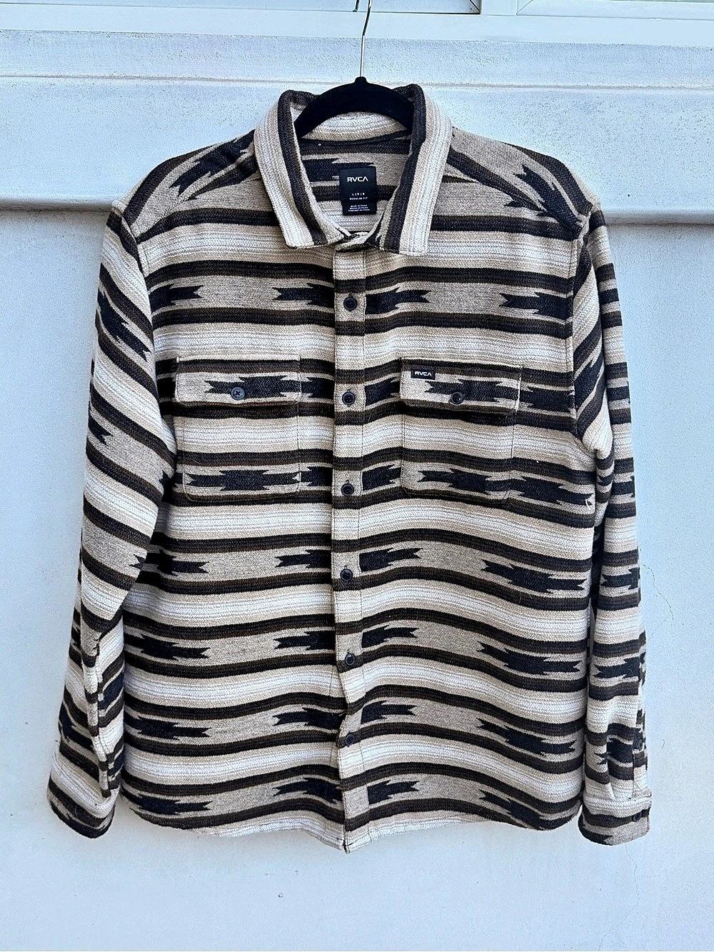 RVCA Dayshift Blanket Flannel Long Sleeve Shirt Large